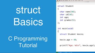 struct Basics  C Programming Tutorial [upl. by Aenat]