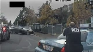 Seattle Police Release Car Chase Shootout Video [upl. by Noled592]