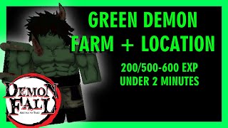 GREEN DEMON LEVEL FARM GUIDE AND LOCATION  Demonfall  ROBLOX [upl. by Anivas]