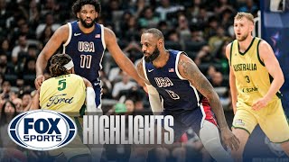 Australia vs United States Highlights  USA Basketball Showcase [upl. by Ennaer53]