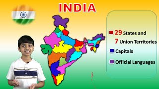 States of INDIA How to Learn  States amp Union Territories  Capitals amp Languages  Geography [upl. by Papageno120]