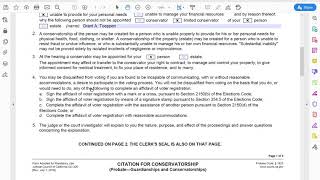 How an Attorney Fills out a Citation for Conservatorship for a Limited Conservatorship GC320 [upl. by Ruthie]