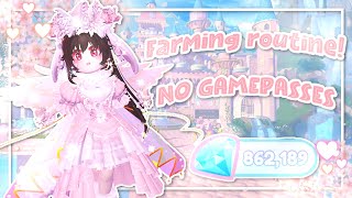 ❀ Updated Farming routine ❀  NO GAMEPASSES  Royale High [upl. by Loseff]