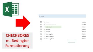 Checkboxes in Excel mit bedingter Formatierung für To DoListen I Excelpedia [upl. by Gemini]