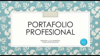 Portafolio Profesional en PowerPoint por enlaces [upl. by Ariom541]