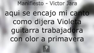 Victor Jara  Manifiesto con letra [upl. by Eynaffit]