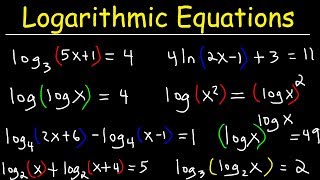 Solving Logarithmic Equations [upl. by Ardnazxela]