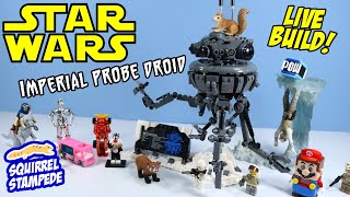 Star Wars LEGO Imperial Probe Droid Live Build Review 75306 [upl. by Tippets799]