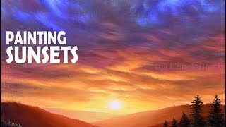 How to Paint a Gorgeous Sunset  Acrylic Painting [upl. by Bobine]