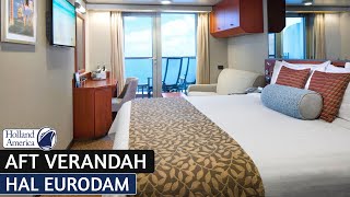 HAL Eurodam  Aft Verandah Stateroom Walkthrough Tour amp Review 4K  Holland America Cruise Line [upl. by Huan307]