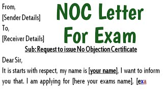 NOC Letter For Exam  No Objection Certificate Application [upl. by Jochbed]