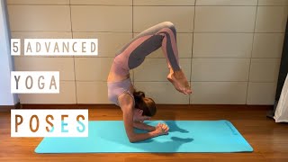 Yoga advanced asanas with names🧘‍♀️ 5 advanced yoga poses to practice at home 🙏🏻 [upl. by Enetsirhc]