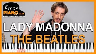 THE BEATLES  LADY MADONNA Piano Tutorial EASY  AS THE RECORD [upl. by Garling]