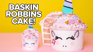 GIANT BaskinRobbinsÆ Ice Cream Made of CAKE  How To Cake It with Yolanda Gampp [upl. by Luz]