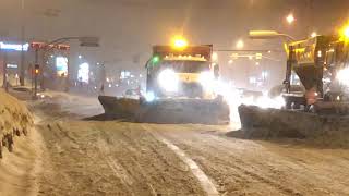 Convoi de déneigement février 2018 Boulevard Taschereau Brossard [upl. by Ketti]