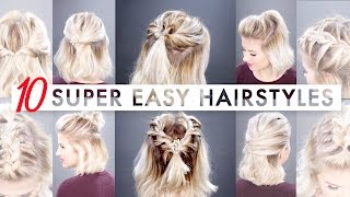 10 Easy Half Up hairstyles for SHORT HAIR Tutorial  Milabu [upl. by Naoma587]