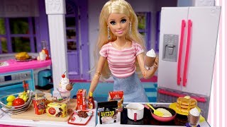 Barbie Doll House Kitchen Toys for Morning Routine Unbox [upl. by Pascia]