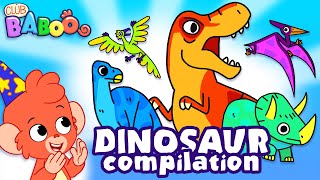 Learn Dinosaurs for Kids  Dinosaur Cartoon videos  trex velociraptor  Club Baboo [upl. by Aihtnic]