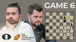 FIDE World Chess Championship Game 6  Carlsen vs Nepo [upl. by Thorndike]