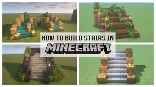 How To Build Stairs in Minecraft  6 Designs Easy Minecraft Build Tutorial [upl. by Yort]