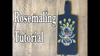 Rosemaling Tutorial  Hallingdal Bread Board [upl. by Towny]