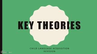 CHILD LANGUAGE ACQUISITION Key Theories [upl. by Airetak]