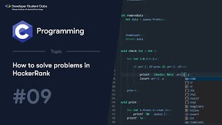 9 How to solve problems on HackerRank  C Tutorials  DSC KIIT [upl. by Sharai]
