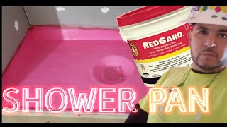 Best Explained Redgard Waterproofing Video On Internet showerpan liner Fabric Divot Method [upl. by Ahcarb]