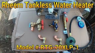 Part 1 How to install a Rheem Tankless Water Heater PROPANE Model  RTG70XLP1 [upl. by Alohs]