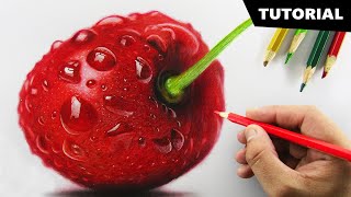 Drawing CHERRY with Color pencil  Tutorial for BEGINNERS [upl. by Zeiler]