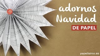 Adornos navideños de papel reciclado [upl. by Atinyl]