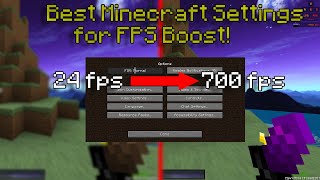 BEST Minecraft Settings for FPS Boost UPDATED 2022 [upl. by Ahsatniuq]