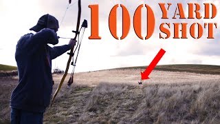 100 Yards Long Range shooting PRIMITIVE recurve bow [upl. by Anib]