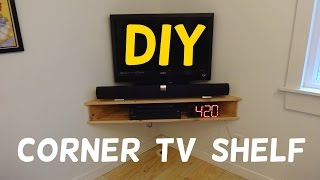 Build this Floating Corner TV Stand [upl. by Nnayllehs637]