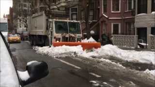 DSNY NEW YORK CITY DEPARTMENT OF SANITATION PLOWING THE STREETS OF NEW YORK CITY DURING THE STORM [upl. by Gnuy]