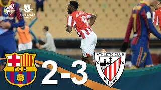 RESUMEN  FC Barcelona 2  3 Athletic Club  Final de la Supercopa de España 2021 [upl. by Pacian]