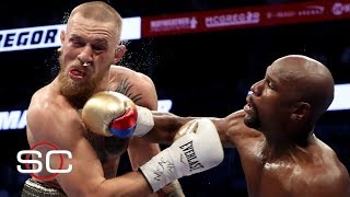 Floyd Mayweather defeats Conor McGregor by 10thround TKO  SportsCenter [upl. by Anne434]