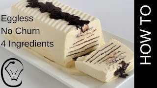 Viennetta Vanilla Ice Cream No Churn Eggless Only 4 Ingredients Vienetta Homemade DIY Dessert [upl. by Lenoil]