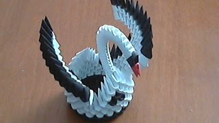 How to make 3d origami black and white small swan model1 [upl. by Annal]