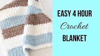 4 Hour Crochet Blanket Beginner Friendly [upl. by Ogir]