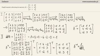 Szukanie macierzy odwrotnej  2 sposoby [upl. by Burn]