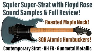 Squier Superstrat  Contemporary Stratocaster HH FR  Sound Samples and Full Review  Helix Models [upl. by Ahsineb850]