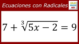 ECUACIONES CON RADICALES  Ejercicio 1 [upl. by Donnamarie]