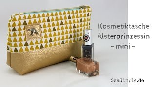 Kosmetiktasche mit Kunstleder nähen  Schnittmuster [upl. by Ahcorb543]