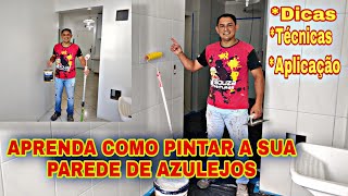 COMO PINTAR AZULEJOS E ALISAR COM MASSA ACRÍLICA [upl. by Cissej]