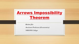 Arrows Impossibility Theorem [upl. by Anauqcaj]