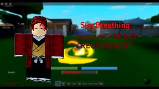 Journey to Sun Breathing  Exact Requirements  Demon Journey  Roblox [upl. by Aerdnna]