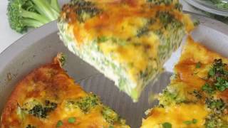 Crustless Broccoli Cheddar Quiche Recipe [upl. by Yngiram]