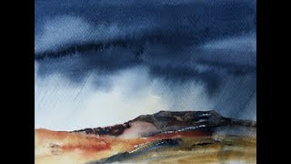 A stormy sky in watercolour  beginners [upl. by Drolyag]