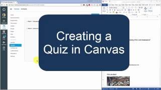 Creating a Quiz in Canvas Instructure [upl. by Tigges]